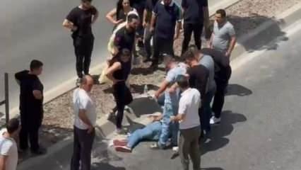 Arnavutköy'de feci kaza: Taksi çarpan yaya hastaneye kaldırıldı
