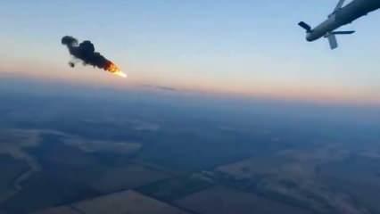 Ukrayna Mi-24 helikopteri, Rus Şahid İHA’sını havada vurdu