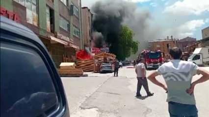 Ankara'da mobilyacılar sitesinde korkutan yangın! 2 araç ve 2 iş yeri zarar gördü