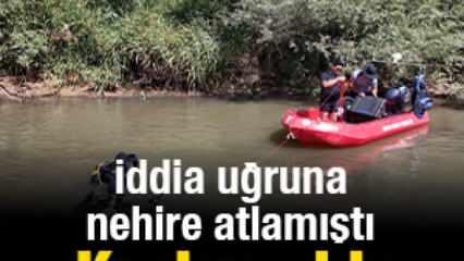İddia uğruna atladığı Kızılırmak'ta kayıp genci arama çalışmaları sürüyor