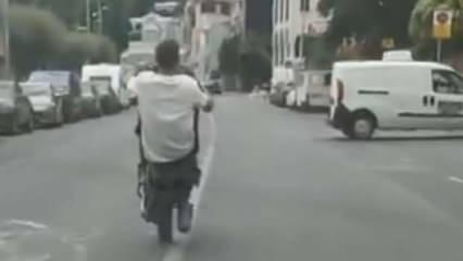 İstanbul'un göbeğinde tek teker yolculuk yaptı, ceza yağdı!