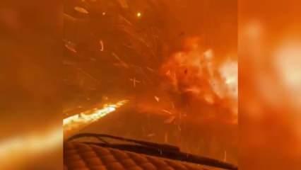 İzmir'de dev alev dalgalarının arasında böyle kurtuldu