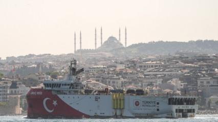 Oruç Reis Gemisi, İstanbul Boğazı'nda!