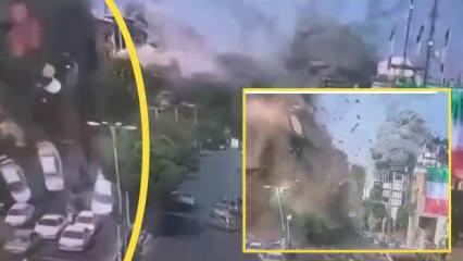 Yeni görüntüler! İsrail bombalarının Tahran'daki dehşet yıkımı kamerada