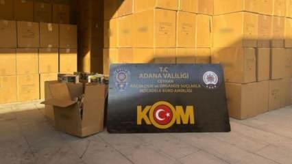 Adana'da 11 milyon 730 bin kaçak makaron ele geçirildi: 5 gözaltı