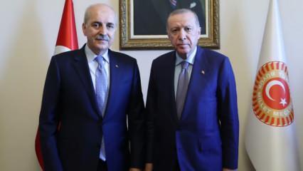 Cumhurbaşkanı Erdoğan, Meclis Başkanı Kurtulmuş'u kabul etti