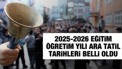 2025-2026 Eğitim öğretim yılı ara tatil tarihleri belli oldu