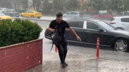Ankara'yı sağanak ve dolu vurdu! Bir anda bastırdı, yollar göle döndü