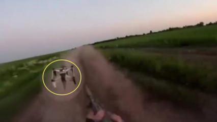 Askerî araç önde, katil dron peşinde! Can kurtaran hamle