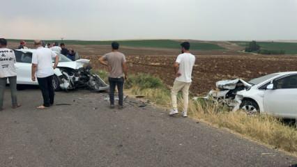 Diyarbakır’da iki otomobil kafa kafaya çarpıştı: 1’i ağır 5 yaralı