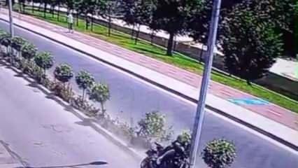 İstanbul'daki tek teker kazası kamerada: Metrelerce havaya uçtı