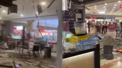 İstanbul'daki ünlü AVM'de korku dolu anlar: Tavan çöktü