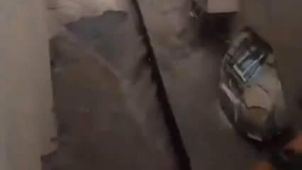 Sel suları evin duvarını patlattı!