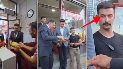 Tunceli Valisi'nin koruması elinde marulla kaldı, sosyal medyada viral oldu! 