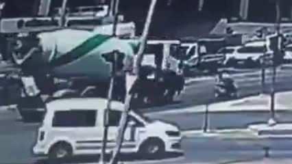 Beton mikserinin çarptığı motosikletin sürücüsü yaralandı, yanındaki annesi öldü