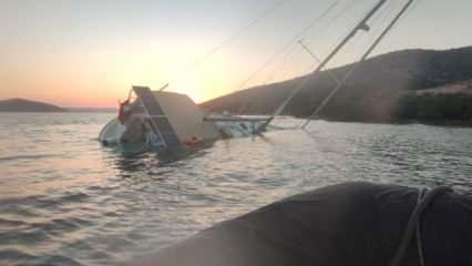 Bodrum’da yelkenli tekne karaya oturdu: 5 kişi kurtarıldı