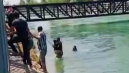 Boğulmak üzere olan çocuğu kurtardı! O anlar kamerada