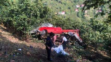 Giresun'da fındık işçilerini taşıyan araç şarampole yuvarlandı: 1 ölü, 9 yaralı