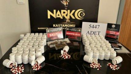 Kastamonu'da 5 bin 447 sentetik hap ele geçirildi