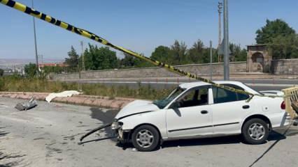 Otomobilin çarptığı yaya öldü, sürücü yaralandı