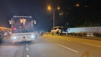 Rize'de yolcu otobüsü kaza yaptı