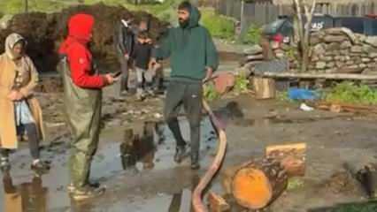 Sağanak sele döndü! Evleri su bastı