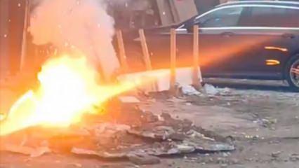 Siverek'te altyapı kazısında korkutan patlama! Elektrik kabloları bir anda alev aldı