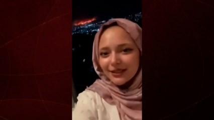 Yanan ormanı arkasına alıp şarkı söyledi: Genç kadından tepki çeken paylaşım