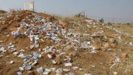 Yol kenarında açılmamış yüzlerce kutu ilaç bulundu