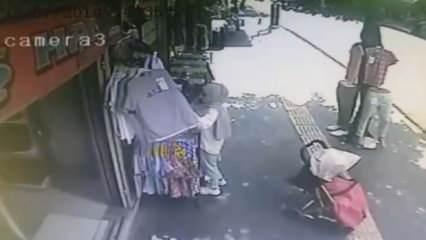 Dikkatsiz annenin unuttuğu bebek, arabası ile birlikte kaldırımdan aşağı düştü