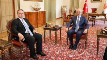 Numan Kurtulmuş, AB Türkiye Delegasyon Başkanı Ossowski'yi kabul etti