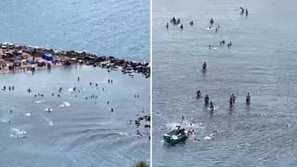Boğulan gencin hayat mücadelesi kamerada! Ekipler son anda yetişti