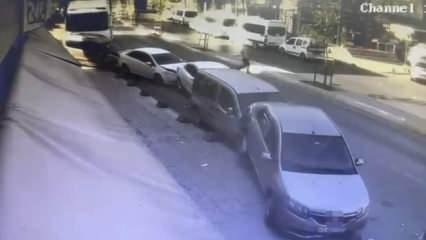 Sultanbeyli’de yokuş aşağı kayan tır, 5 araca çarparak durabildi