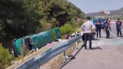 Yoldan çıkan minibüs takla attı: Çok sayıda yaralı var!