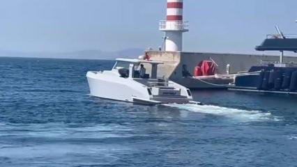 Denizde teknesi parçalanmış halde bulunan iş insanının marinadan çıkış anları