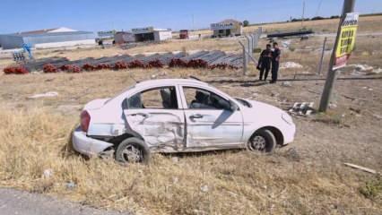 Aksaray'da kaza! Otomobil şarampole düştü: 4 yaralı