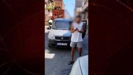 Şehir eşkıyaları pes dedirtti! Sürücüyü "Seni patlatırım" diye tehdit ettiler...