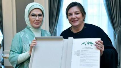 Emine Erdoğan, Gürcistan Cumhurbaşkanı'nın eşini Beştepe'te ağırladı