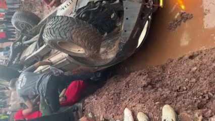 Off-Road yarışlarında yürekleri ağza getiren kaza