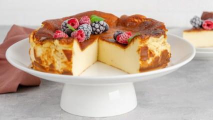 Pastane tadında ev yapımı San Sebastian Cheesecake