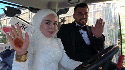 Direksiyon başına geçen gelinin, düğün arabasını gören hayret etti