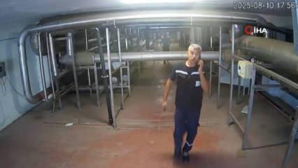 Süt fabrikasındaki yangının çıkış anı kameralara böyle yansıdı! 