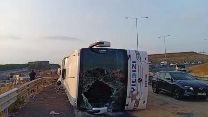 4 kişinin öldüğü Kuzey Marmara Otoyolu’ndaki yolcu otobüsü kazasının görüntüsü