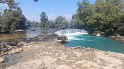 Büyük heyecanla gelip kayalıklarla karşılaştılar: Manavgat şelalesi ziyaretçileri şaşırttı
