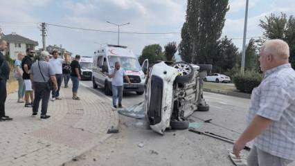 Refüje çarpıp takla attı! Yaralılar var