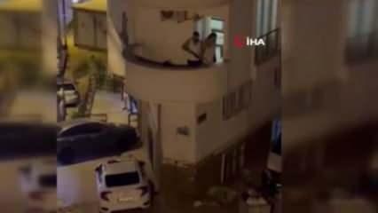 Balkona iç çamaşırı ile çıkan maganda, komşuları uyarınca dehşet saçtı!