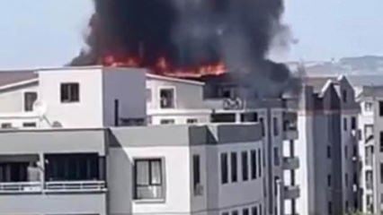 Bursa'da 6 katlı apartmanda yangın
