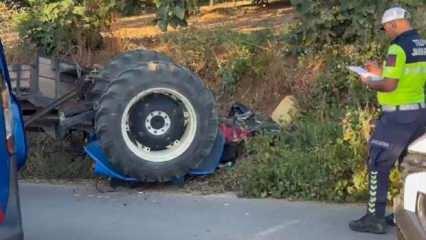 Bursa'da devrilen traktörün altında kalan sürücü öldü