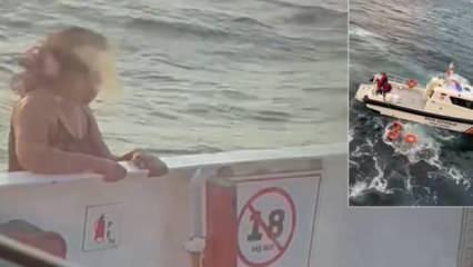 Kadın yolcu kendini denize böyle bıraktı! Feribotta dehşet anları kamerada 