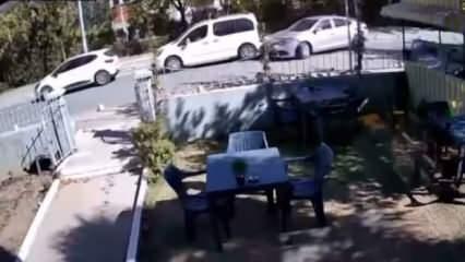 3 aracın karıştığı zincirleme kaza kamerada